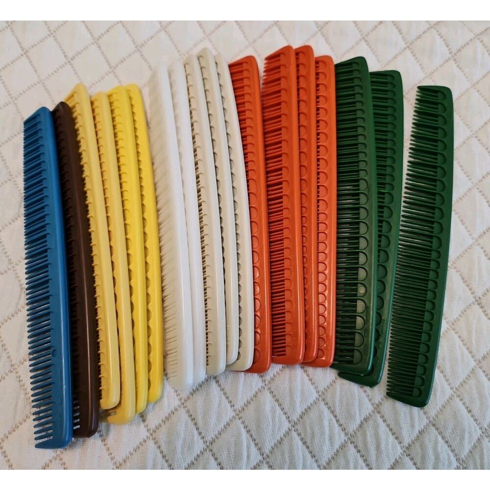 2 Tupperware Vintage Styling Comb Set of 2-#64 6.75" NEW Barber Assorted Colors
